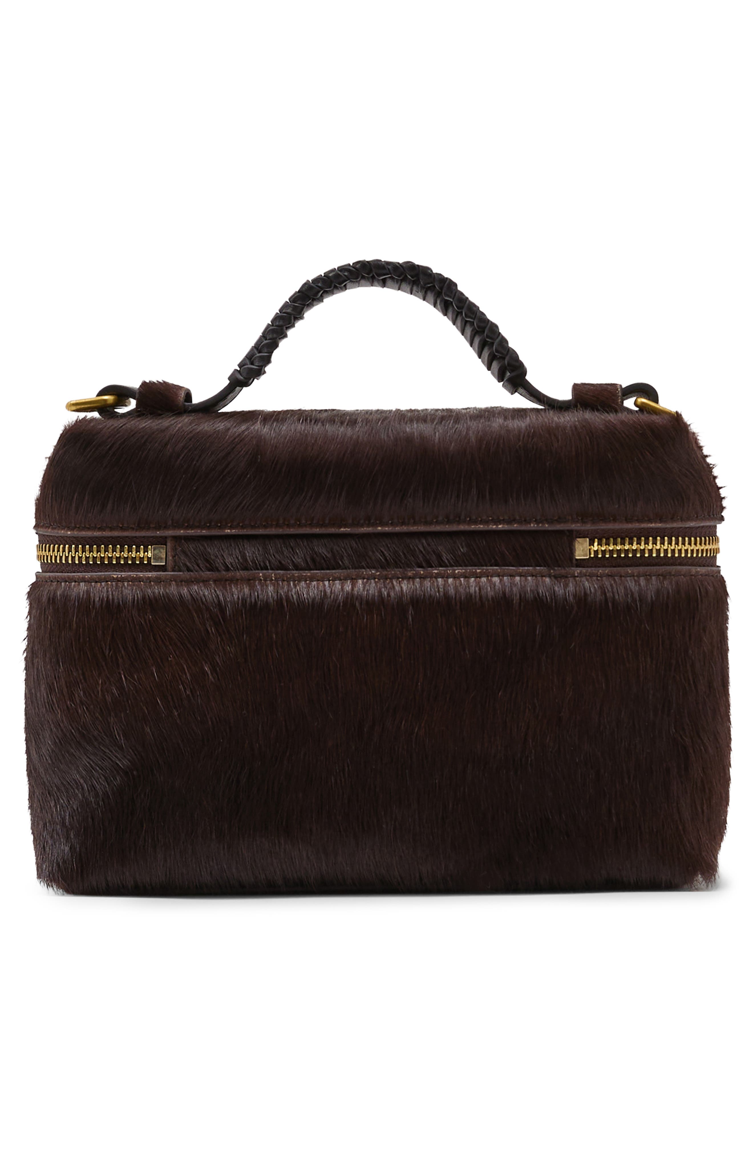Ines Genuine Calf Hair Crossbody Bag, Alternate, color, CHOCOLATE
