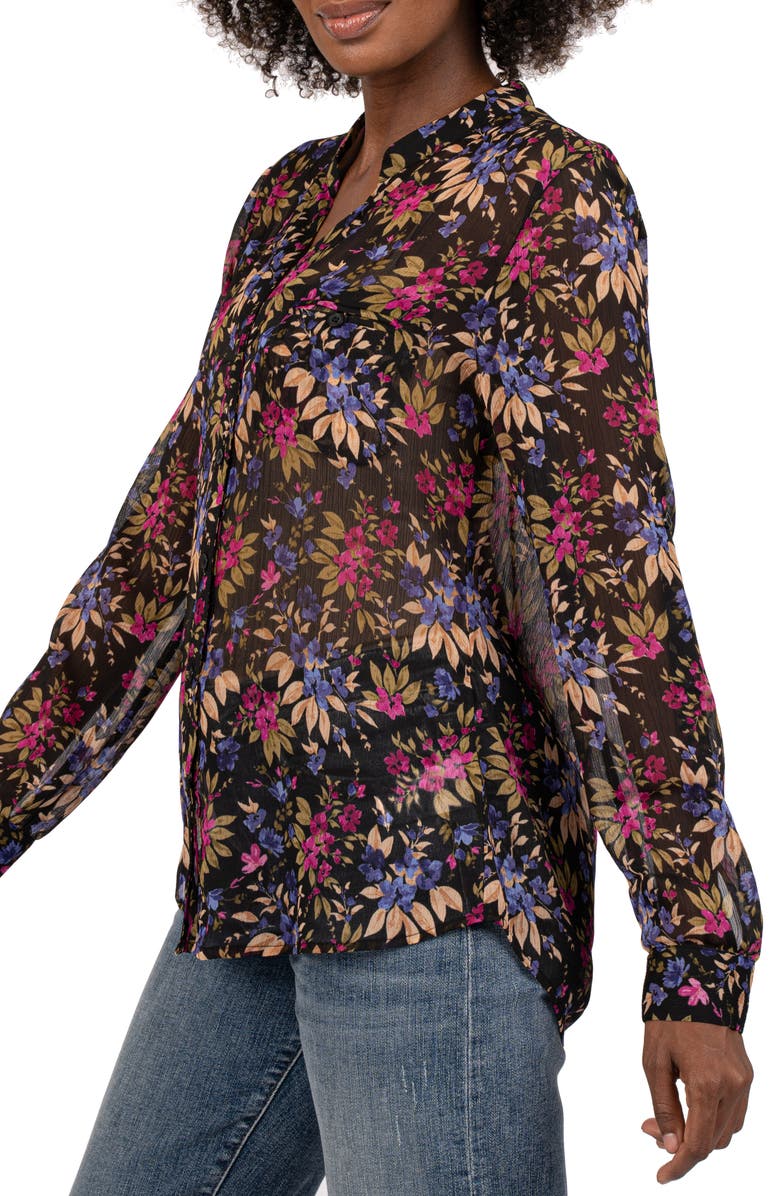 KUT from the Kloth Jasmine Chiffon Button-Up Shirt, Alternate, color,