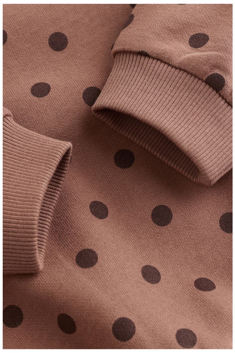Kids' Polka Dot Sweatshirt & Pants Set, Alternate, color, BROWN