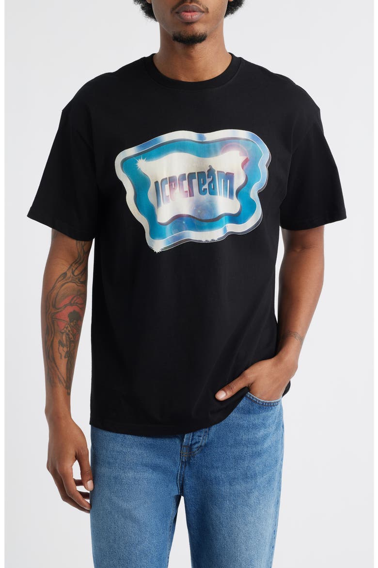 Chrome Logo Graphic T-Shirt, Main, color, BLACK