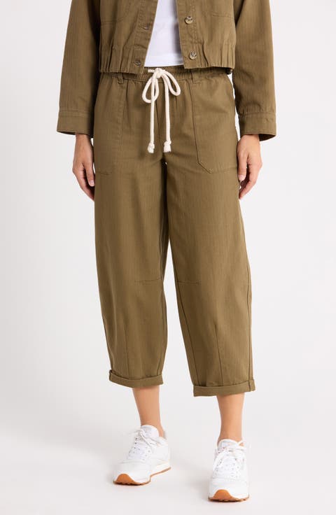 Tie Waist Barrel Pants