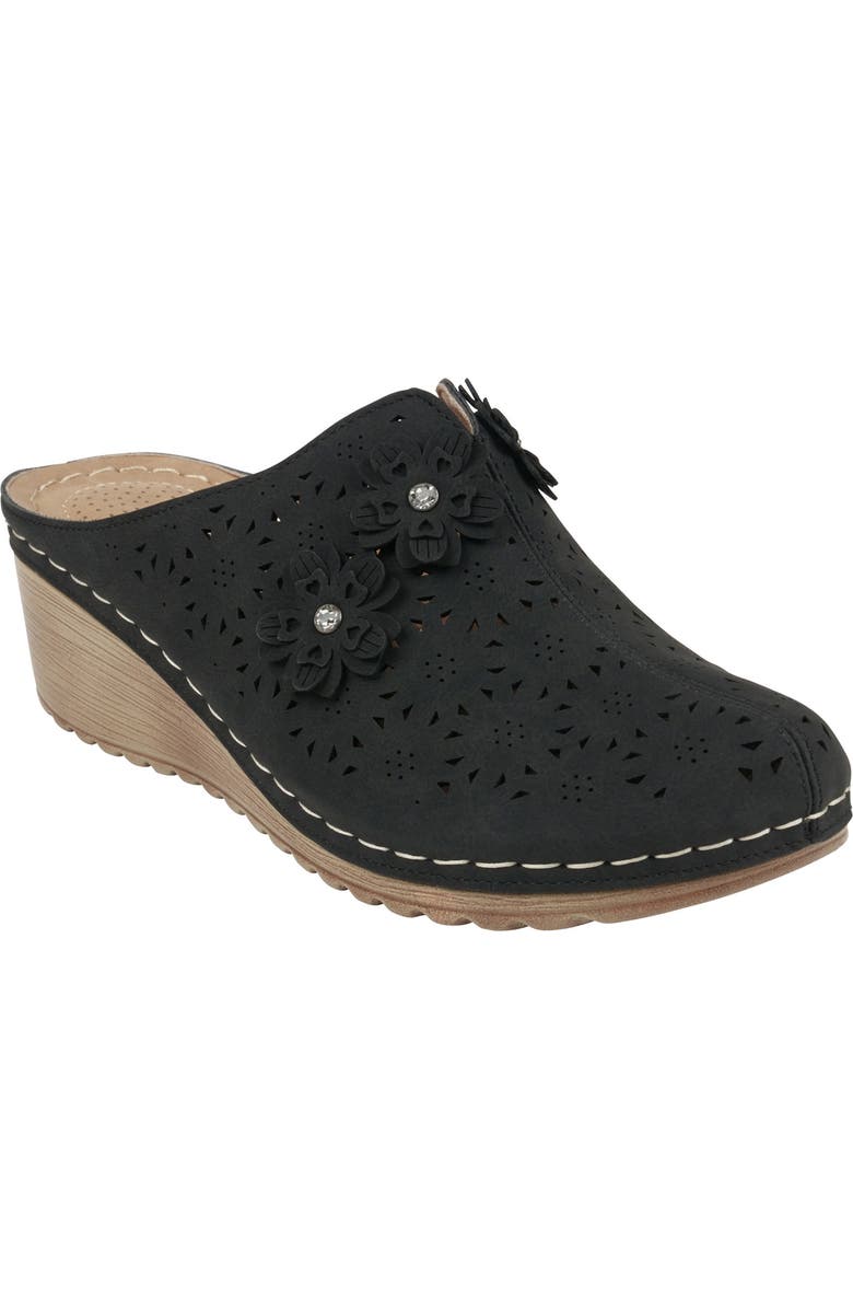 GOOD CHOICE NEW YORK Krista Flower Cutout Wedge Mule, Main, color,