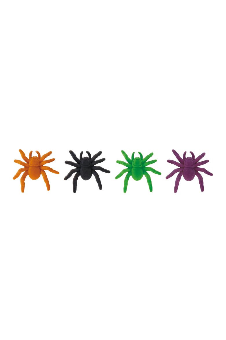 Flocked Spider In Box Figurines Assortment of 12, Main, color, Orange