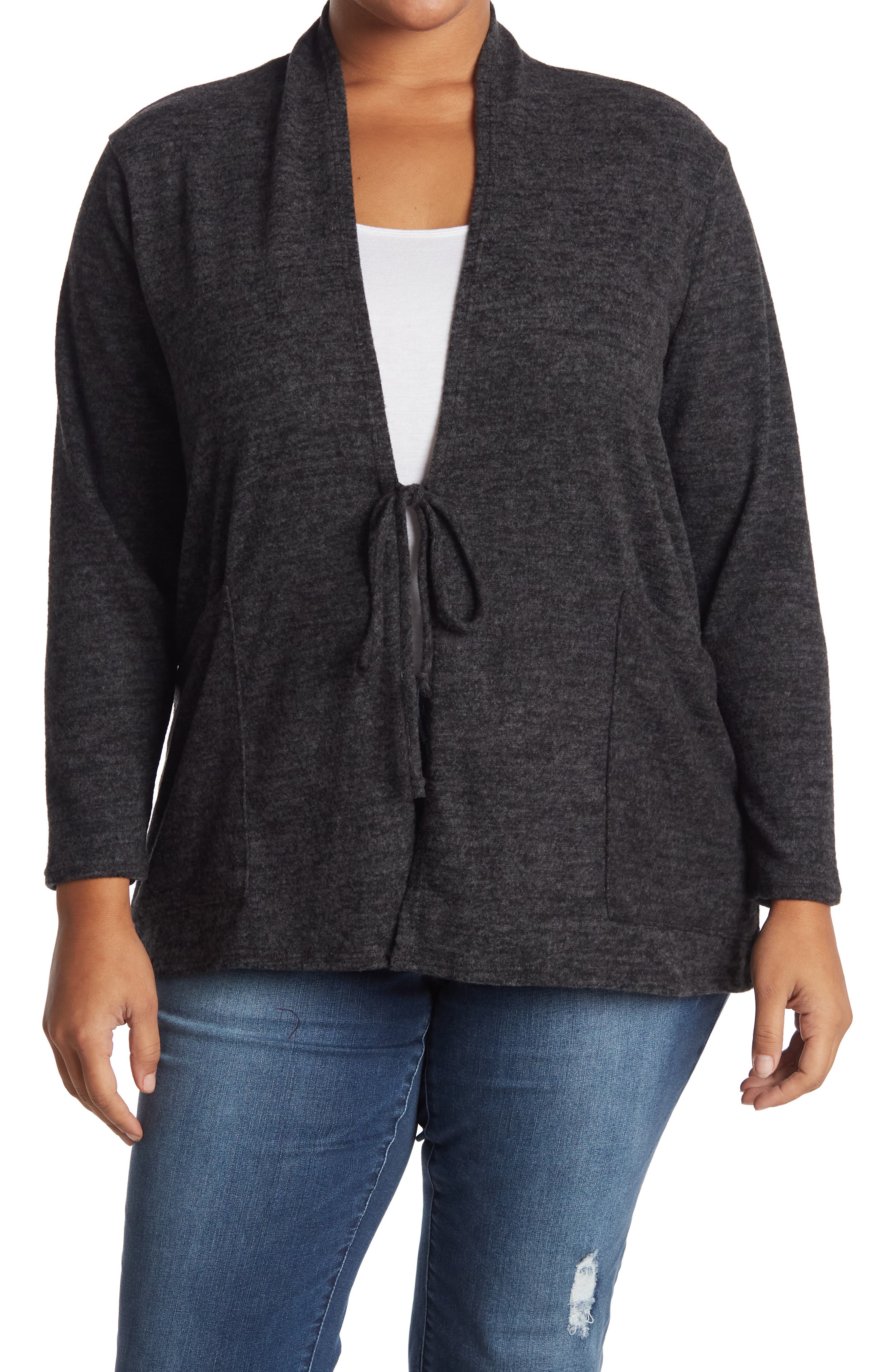 Drawstring Knit Cardigan