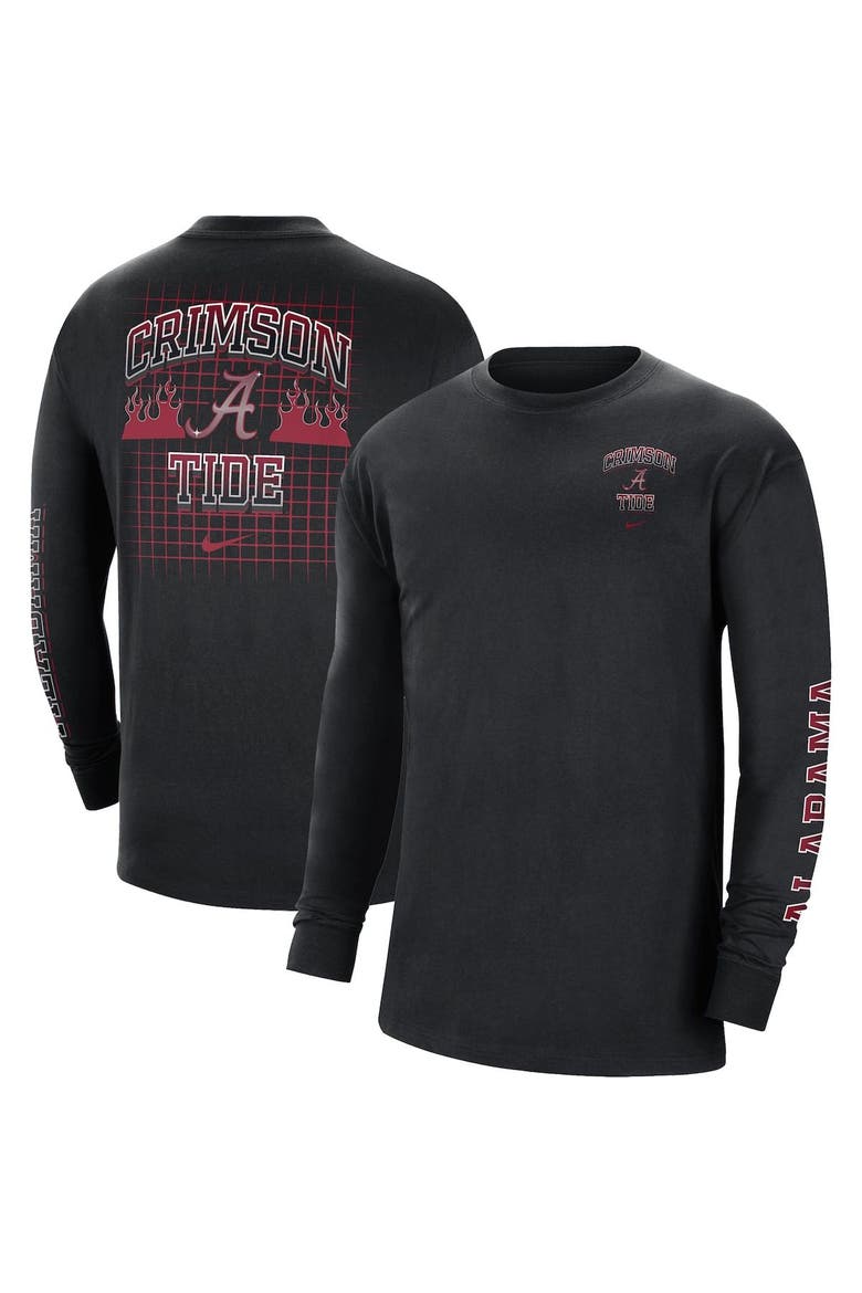 Men's Nike Black Alabama Crimson Tide Tour Max 90 Long Sleeve T-Shirt, Alternate, color, Black