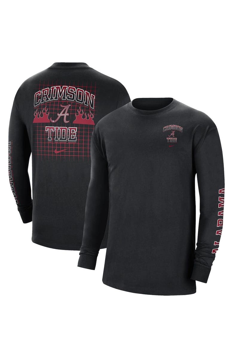 Nike Men's Nike Black Alabama Crimson Tide Tour Max 90 Long Sleeve T-Shirt, Alternate, color, 