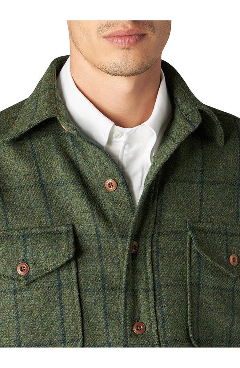 Fortela Classic Wool Check Overshirt, Alternate, color, Green