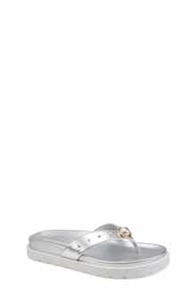 KARL LAGERFELD PARIS Hayze Faux Pearl Lined Thong Flip Flop