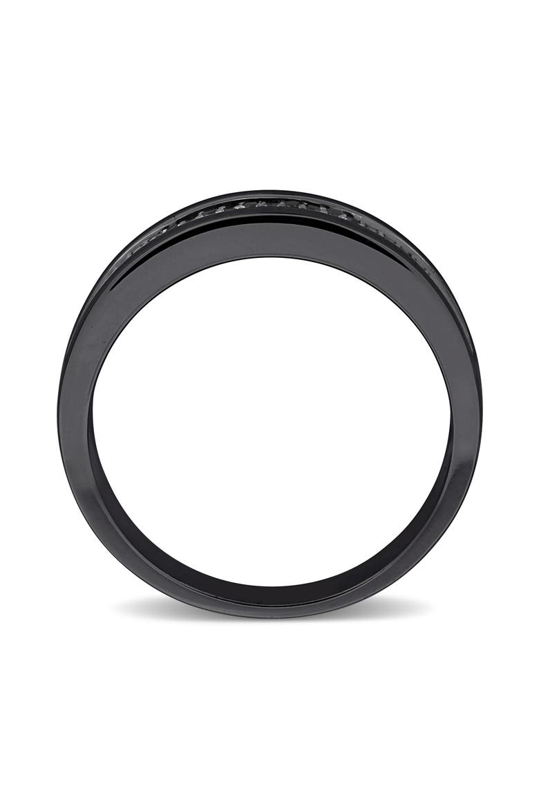 Men's Black Diamond Band Ring - 0.10ct., Alternate, color, BLACK