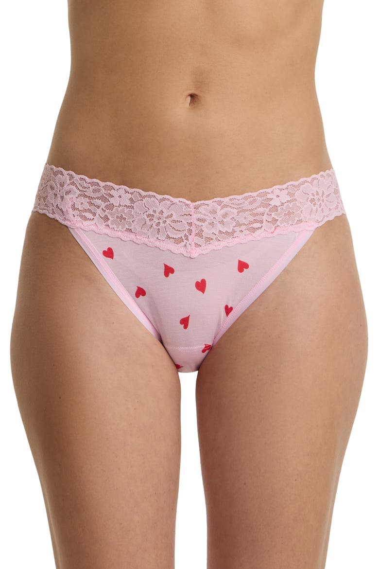Dream Printed V-Cut Bikini Briefs, Main, color, SO IN LOVE PINK