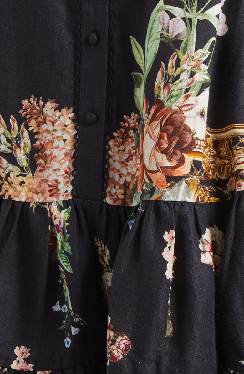 Camilla Noble Endeavors Puff Sleeve Linen Shirtdress, Alternate, color, Noble Endeavors