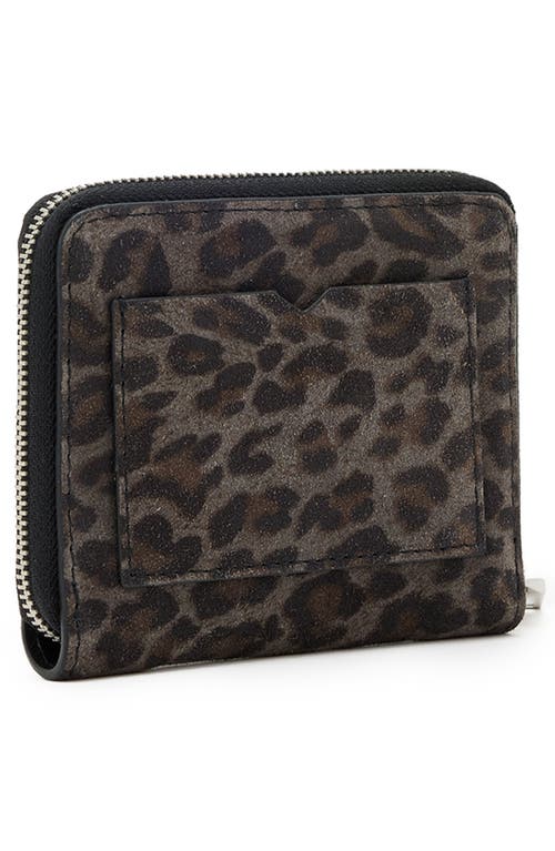Allsaints Lena Hex Leather Zip Wallet In Black