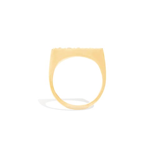 Campbell + Charlotte Edge Tapered Stacking Ring In Gold