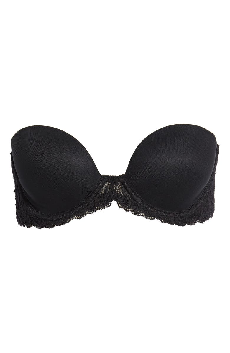 Natori Feathers Underwire Plunge Strapless Bra, Alternate, color, Black