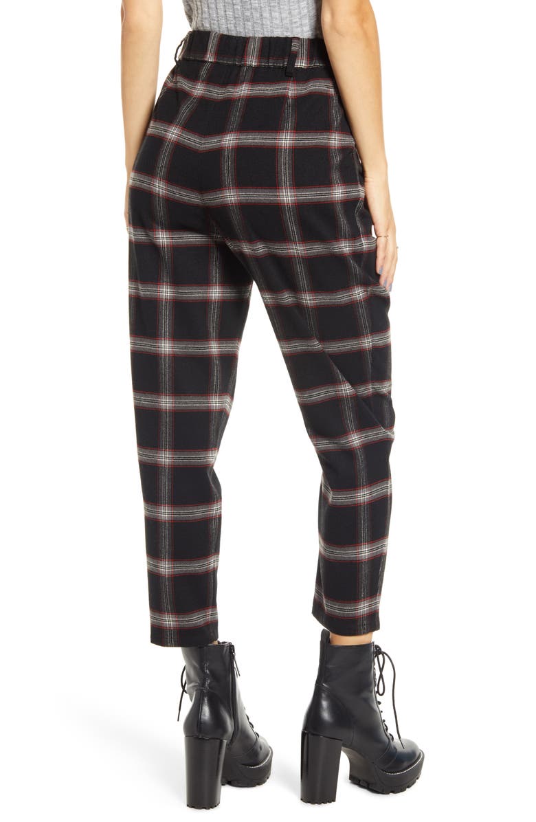 BP. x Claudia Sulewski Plaid Menswear Crop Pants, Alternate, color, 
