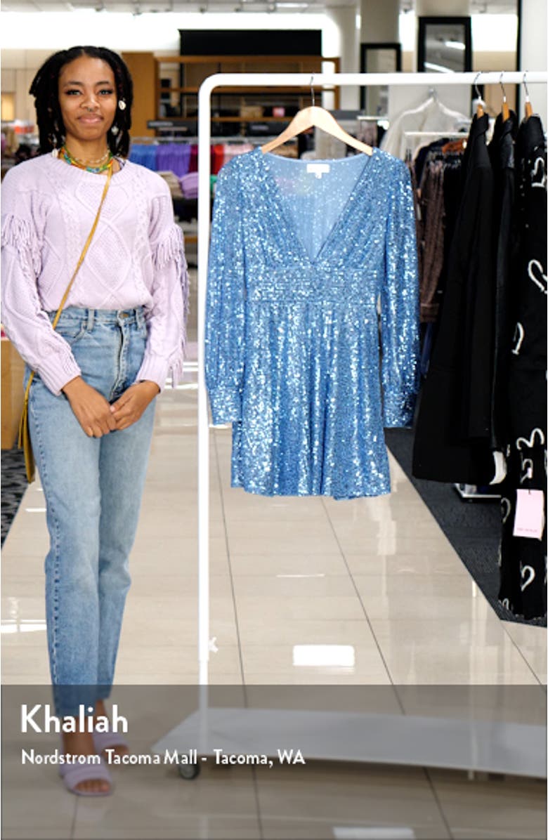 Love, Nickie Lew Sequin Long Sleeve Minidress, sales video thumbnail