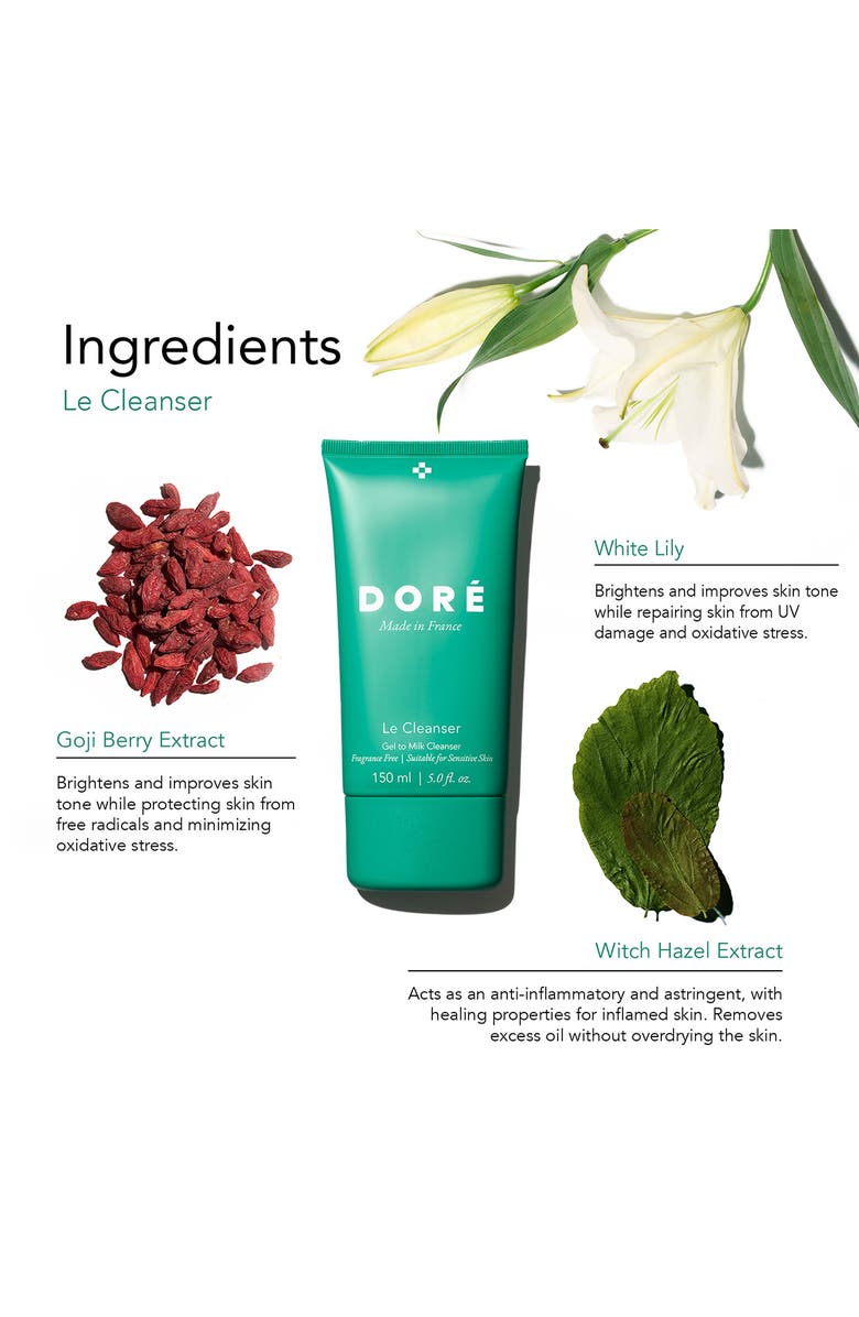 DORE Le Cleanser Gel to Milk Day Facial Cleanser, Alternate, color, 