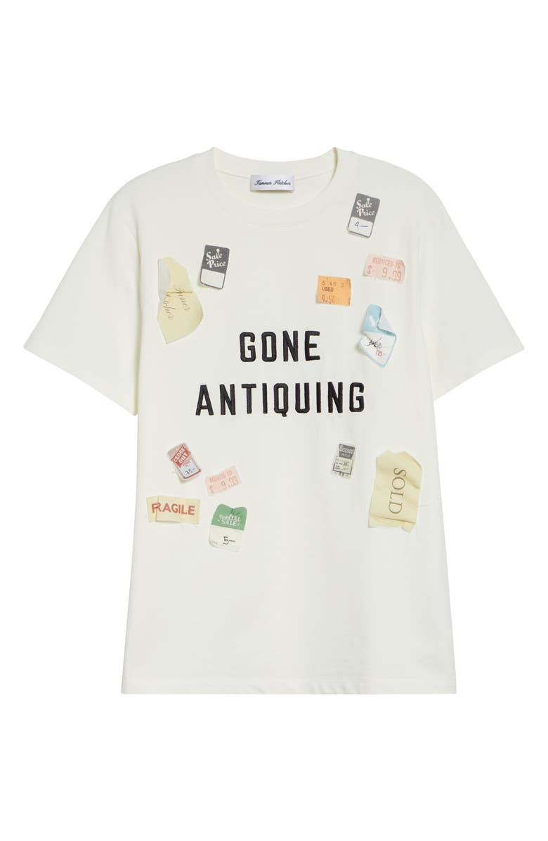 Tanner Fletcher Gender Inclusive Gone Antiquing Appliqué T-Shirt, Alternate, color, Ivory