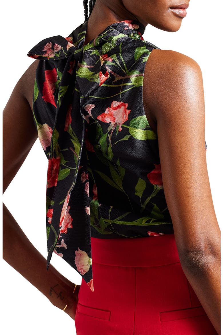 Raeven Floral Sleeveless Top, Alternate, color, BLACK
