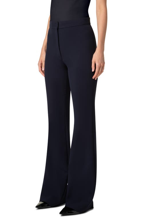 Akris Punto Courtney Stretch Pebble Crepe Bootcut Pants In Navy