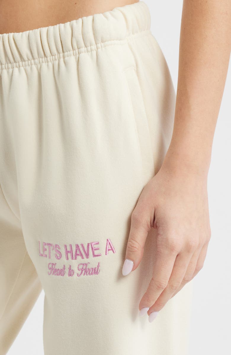 HAPPY CAMP3R Heart to Heart Embroidered Joggers, Alternate, color, Cream