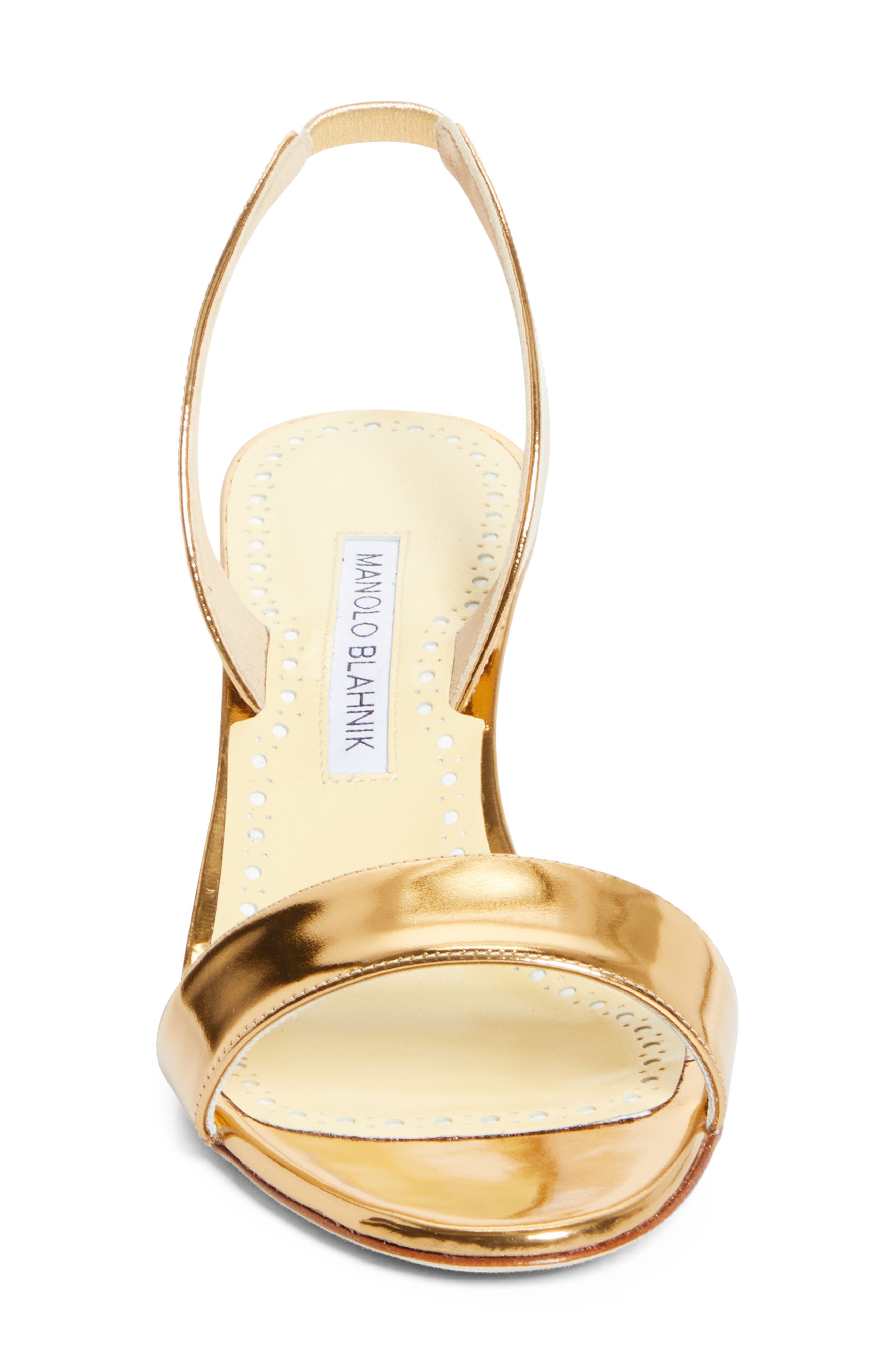 Manolo Blahnik Cupisanpla Metallic Slingback Sandal, Alternate, color, Gold