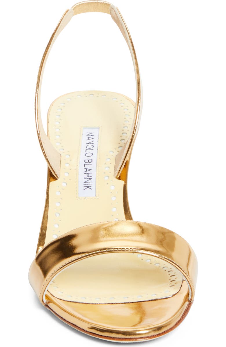 Manolo Blahnik Cupisanpla Metallic Slingback Sandal, Alternate, color, Gold 7102