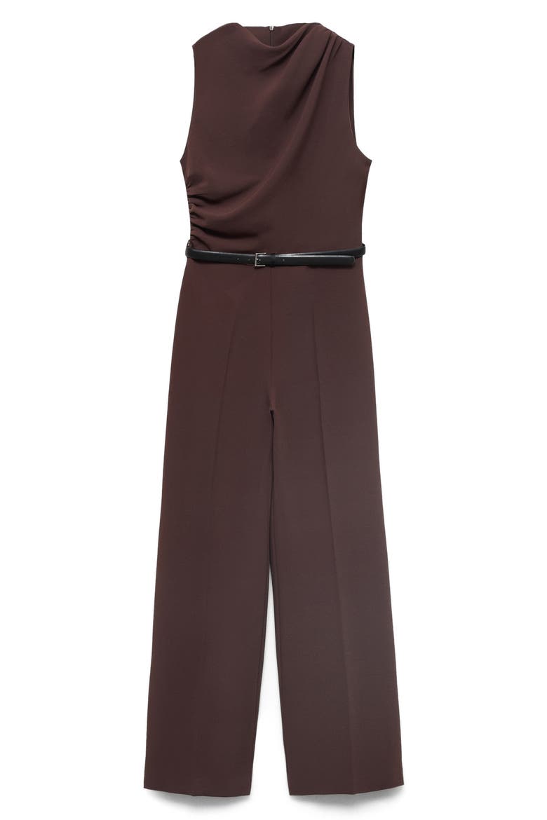 Drape Belted Wide Leg Jumpsuit, Alternate, color, CHOCOLATE