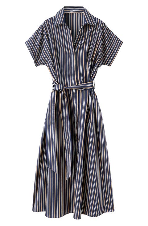 Striped A-Line Shirtdress