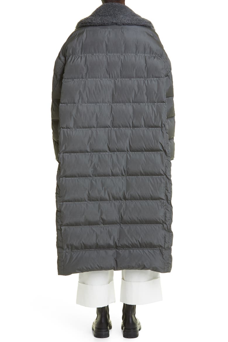 Frisia Logo Jacquard Puffer Coat, Alternate, color, DARK GREY