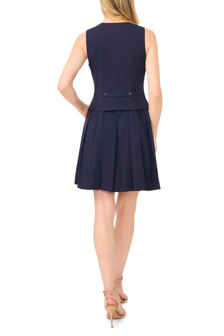 Vest Pleated Dress, Alternate, color, BARITONE BLUE