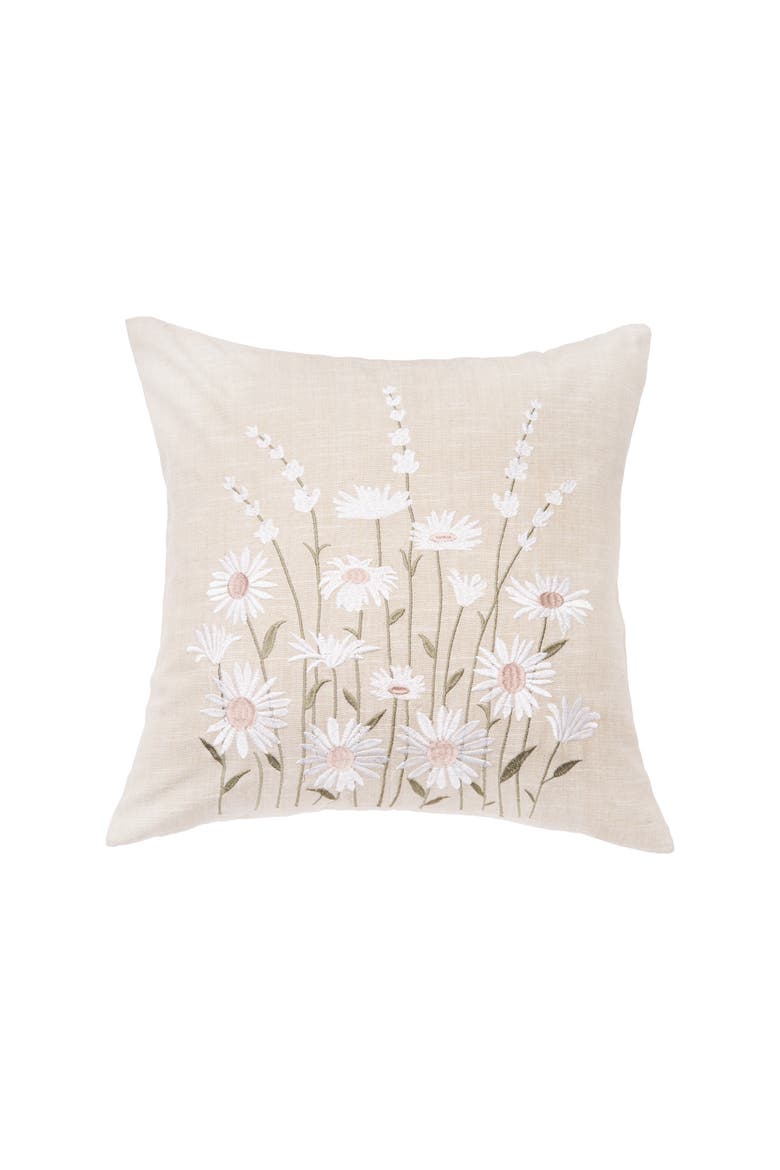 Daisy Bliss Accent Pillow, Main, color, Beige
