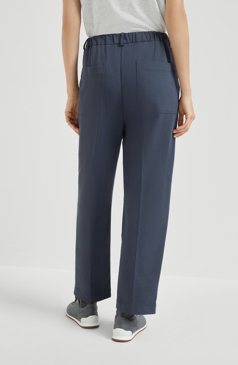 Brunello Cucinelli Cropped trousers, Alternate, color, Navy Blue