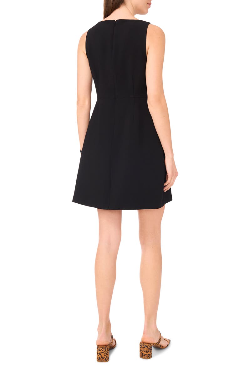 Sleeveless A-Line Minidress, Alternate, color, RICH BLACK
