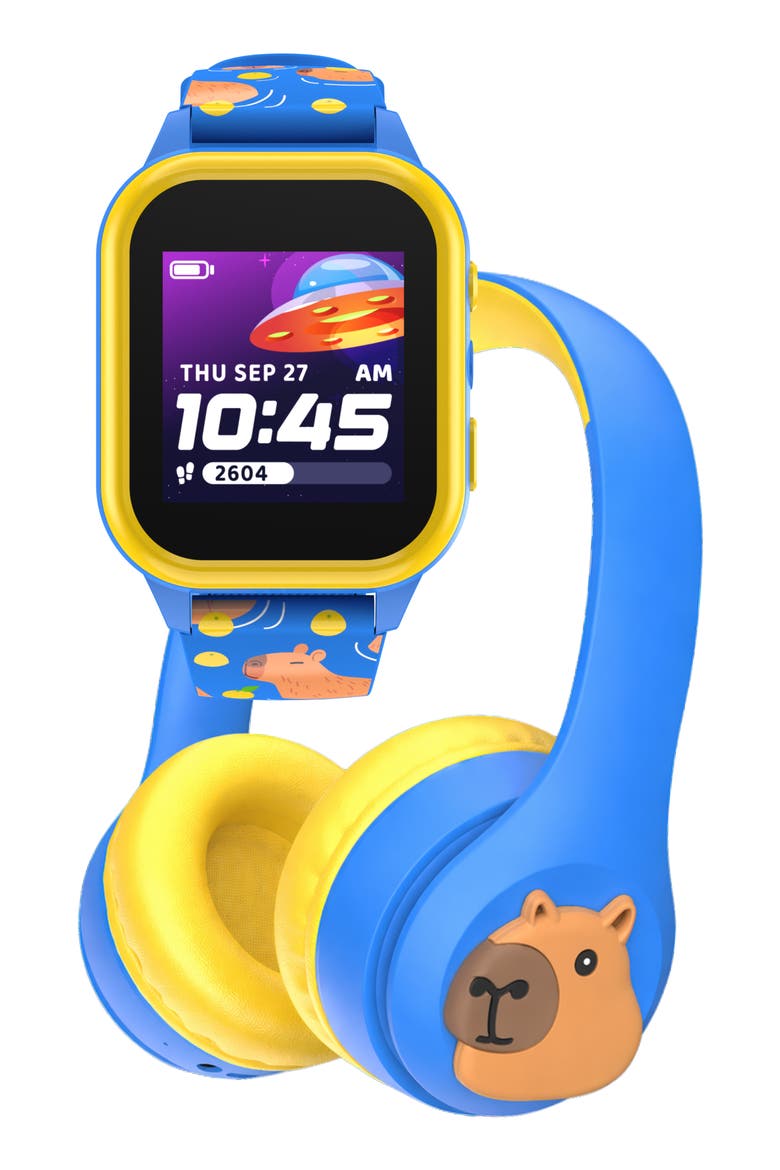 Playzoom Kids Smartwatch & Headphones Set, Main, color, BLUE/ YELLOW
