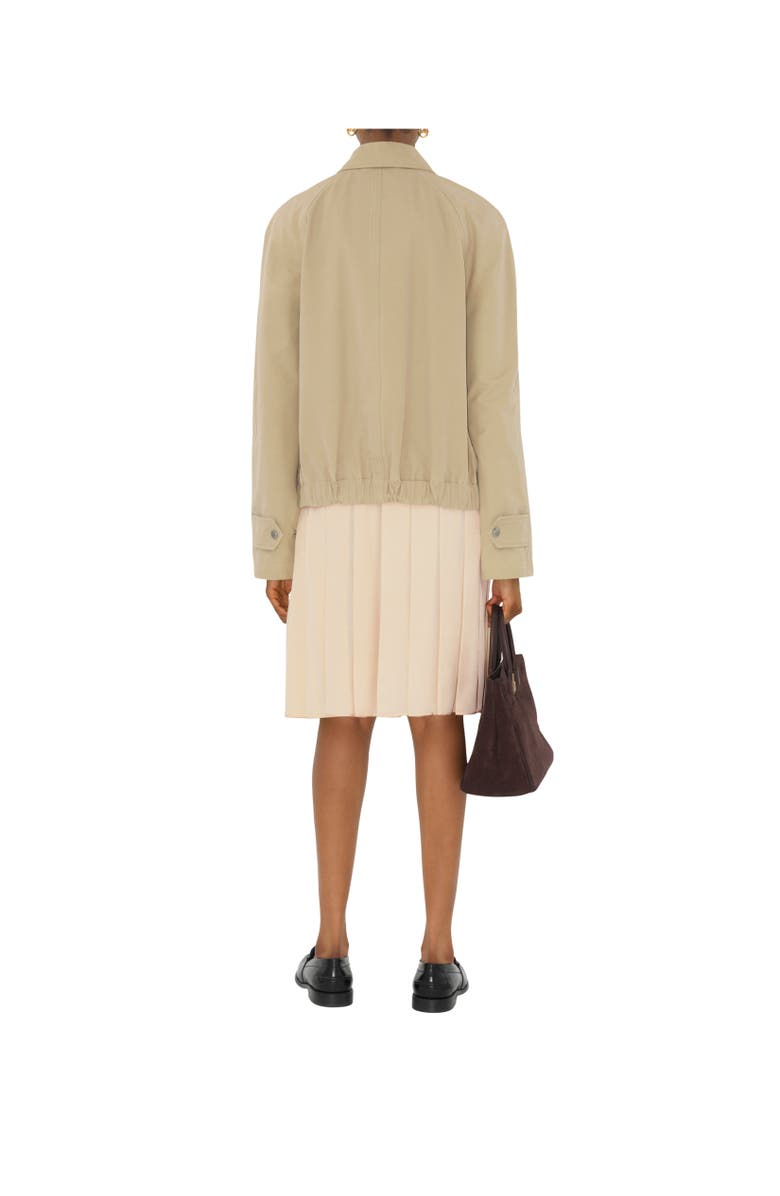 Burberry Pleated Silk Skirt, Alternate, color, Pelican