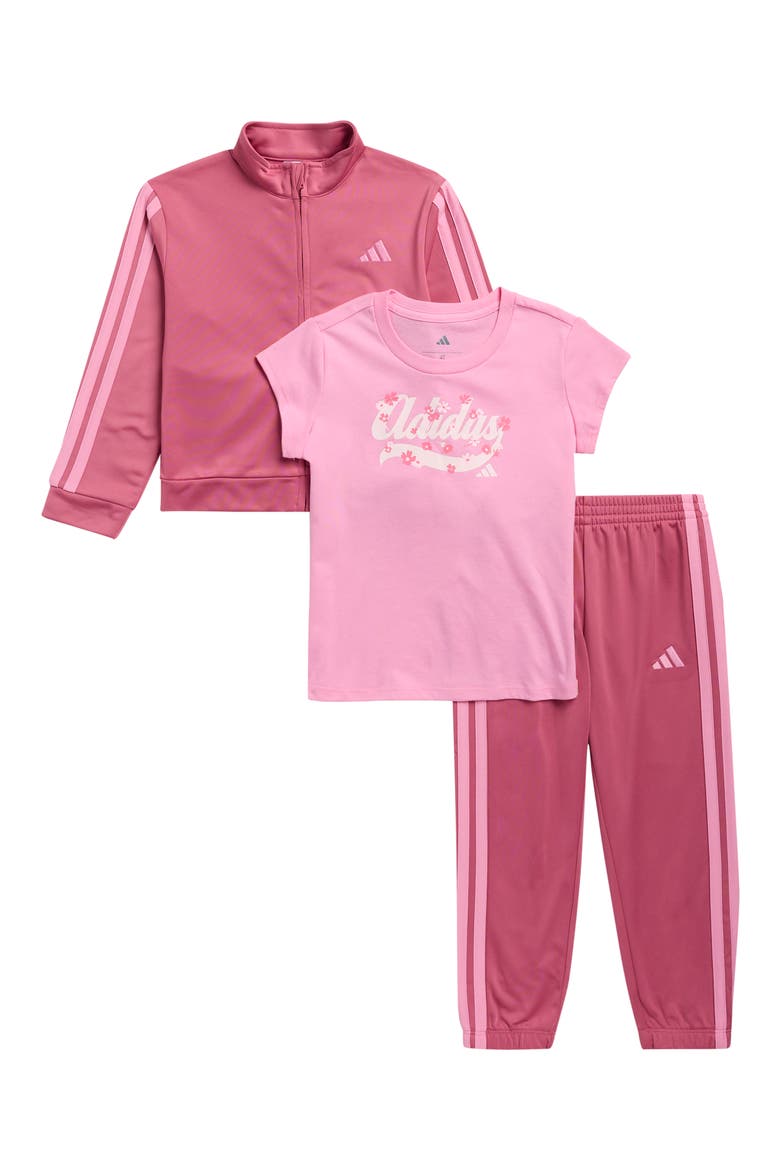 Kids' T-Shirt and Tricot Track Suit 3-Piece Set, Main, color, DUAL MAGENTA