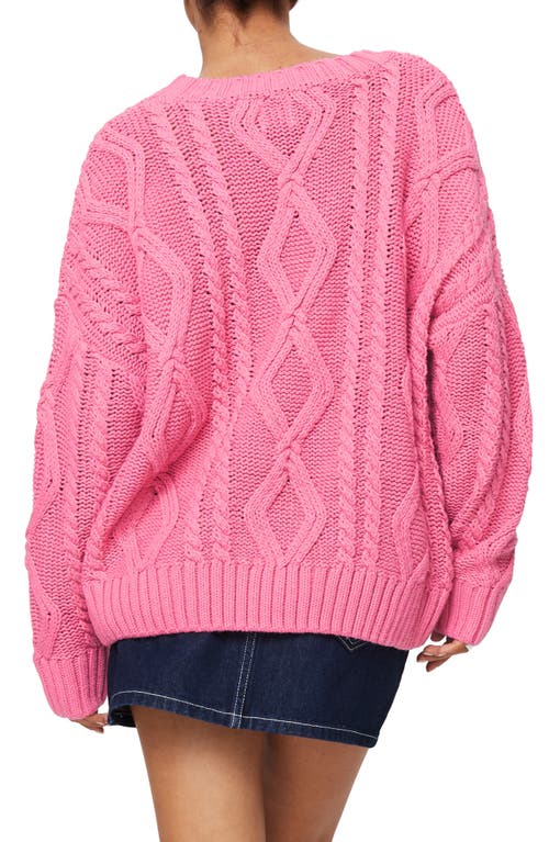 Princess Polly Anaya Cable Stitch Oversized Sweater In Pink
