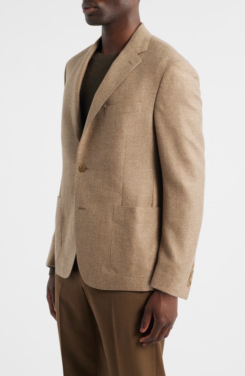 Vince Icon Relaxed Fit Heathered Tan Brushed Cashmere Sport Coat, Alternate, color, Camel