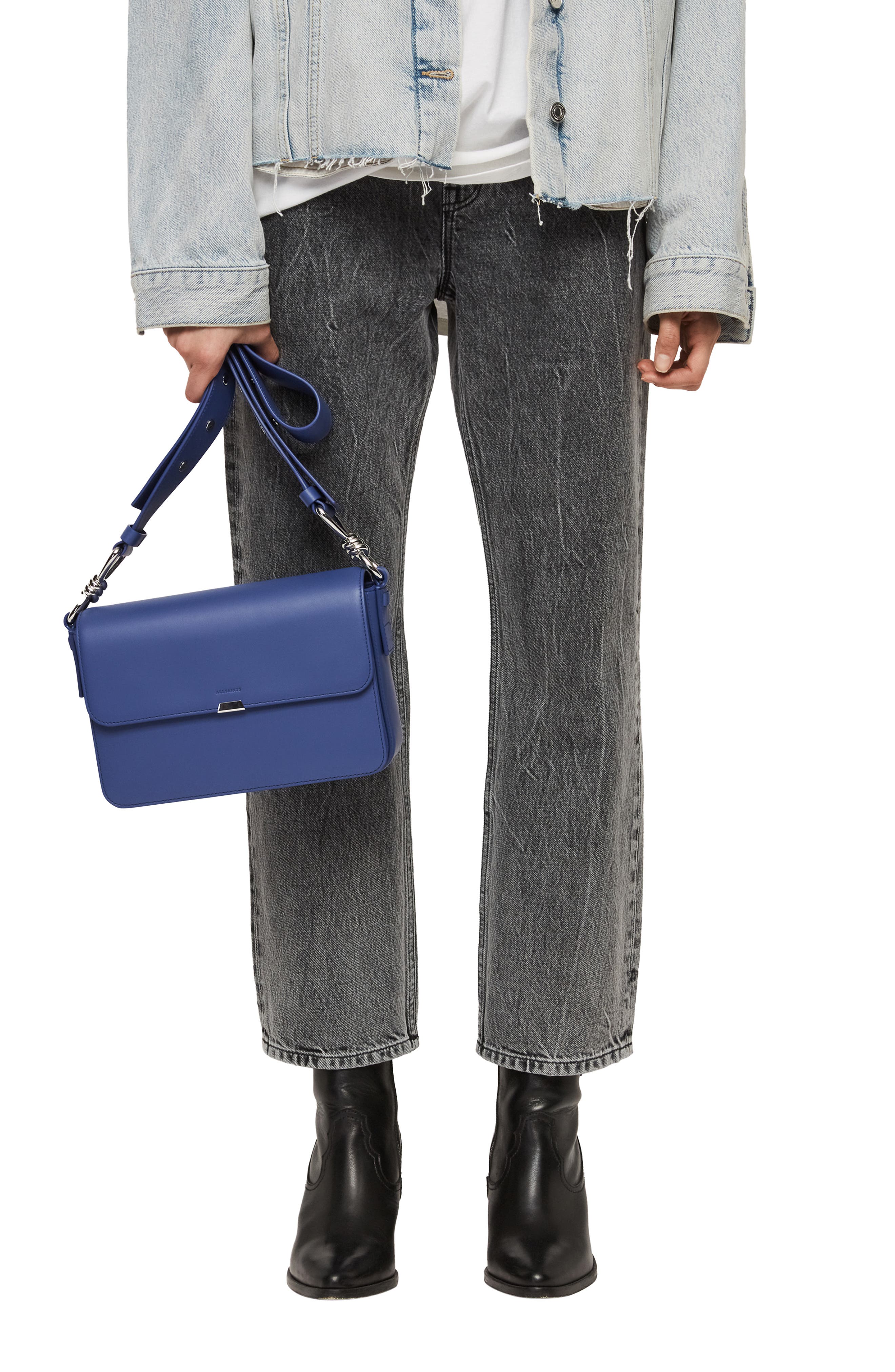 Captain Leather Crossbody Bag, Alternate, color, BLUE