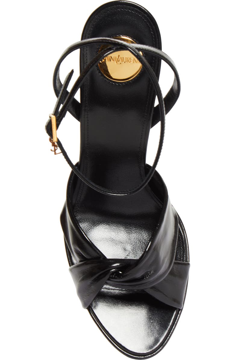 Saint Laurent Franciane Ankle Strap Platform Sandal, Alternate, color, Noir