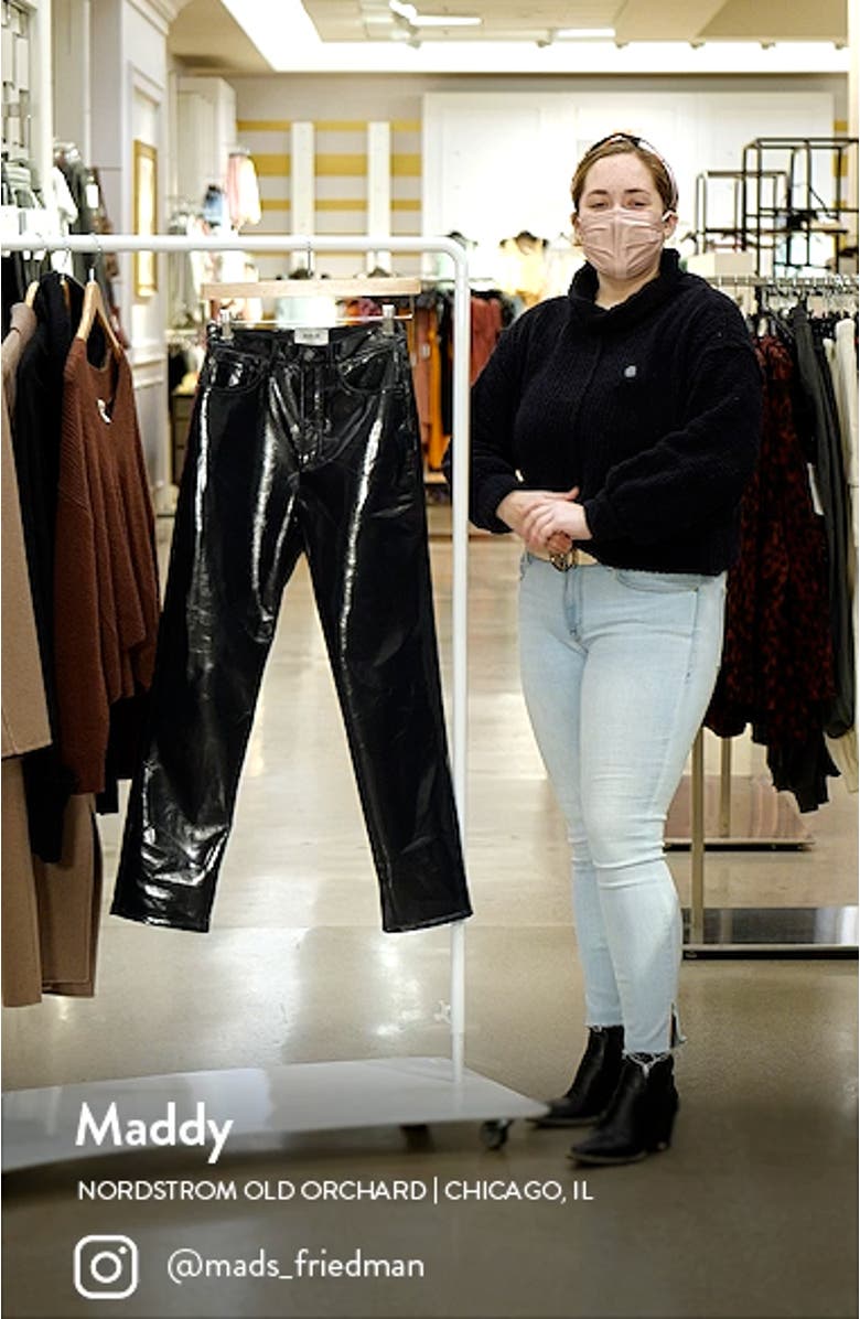 '90s Pinch Waist Patent Recycled Leather Blend Jeans, sales video thumbnail