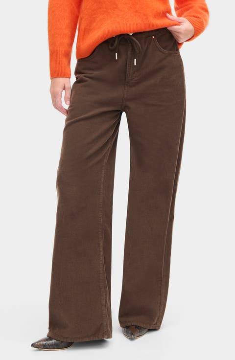 Alicia Wide Leg Organic Cotton Corduroy Trousers