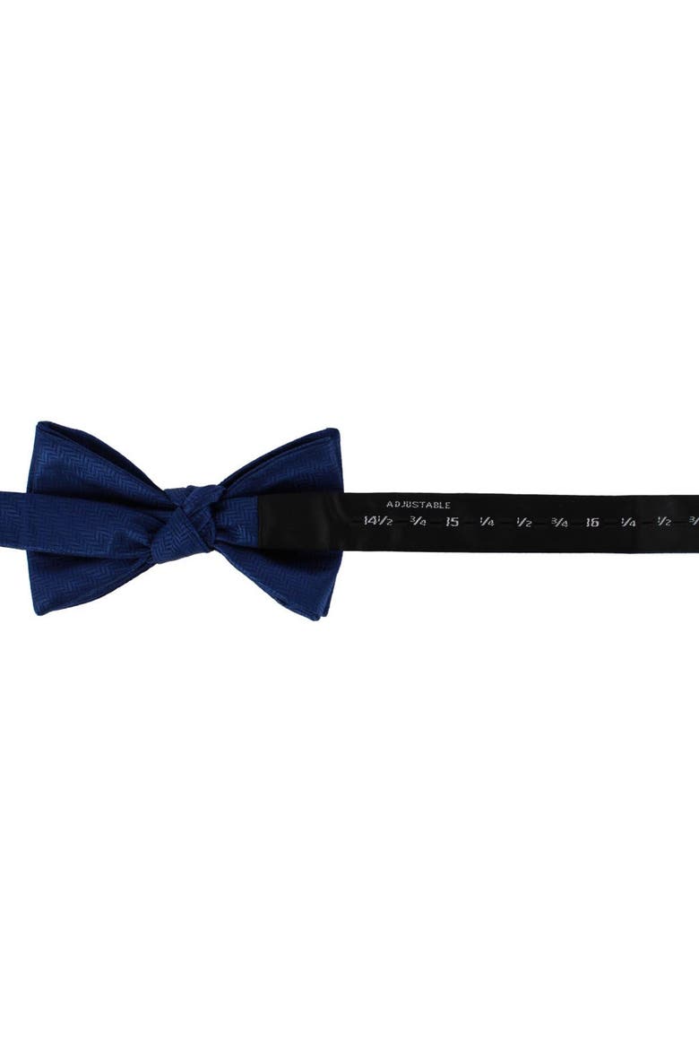 Etched Herringbone Twist Bowtie, Alternate, color, Navy