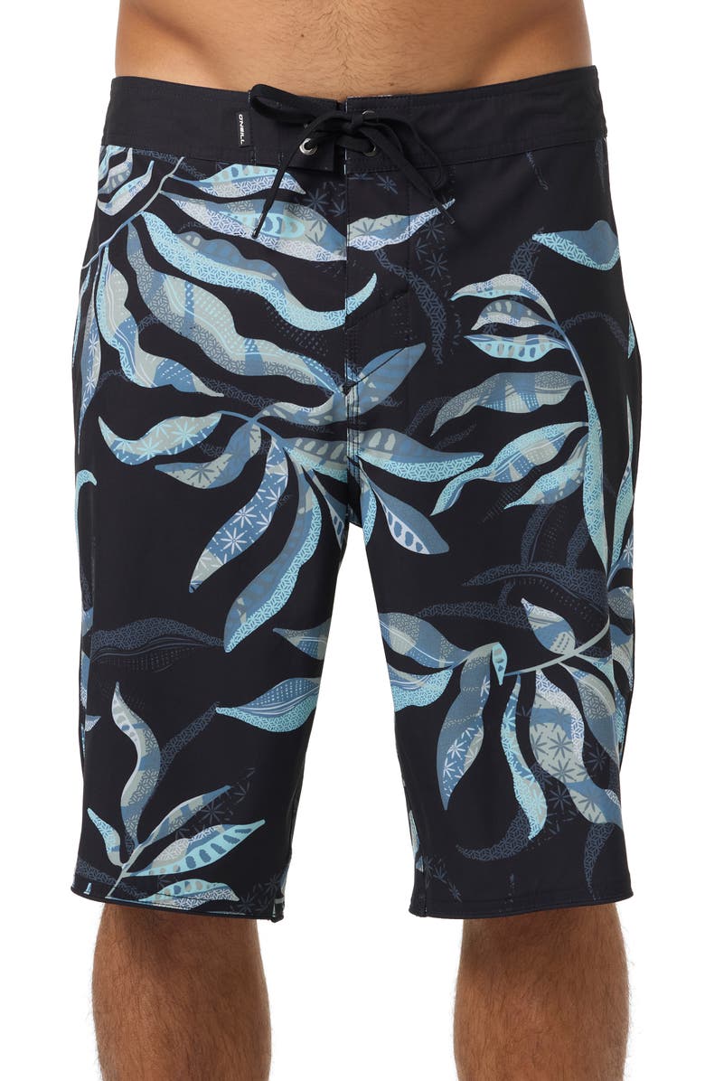 O'Neill Hyperfreak Mysto Scallop Swim Trunks, Main, color, Black
