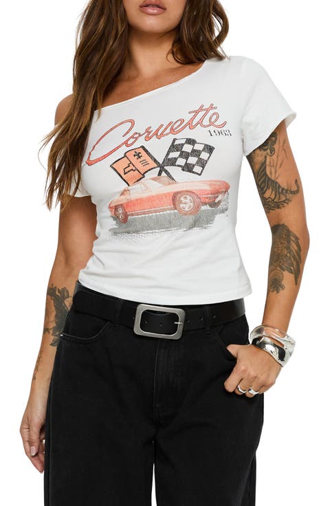 Corvette 1963 One Shoulder Graphic T-Shirt