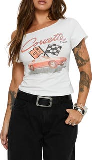 Princess Polly Corvette 1963 One Shoulder Graphic T-Shirt