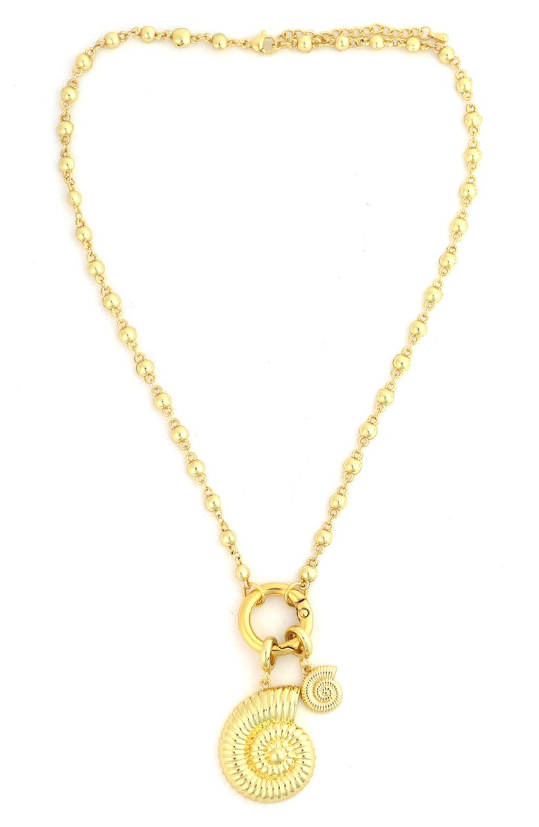 Panacea Shell Pendant Necklace, Main, color, Gold