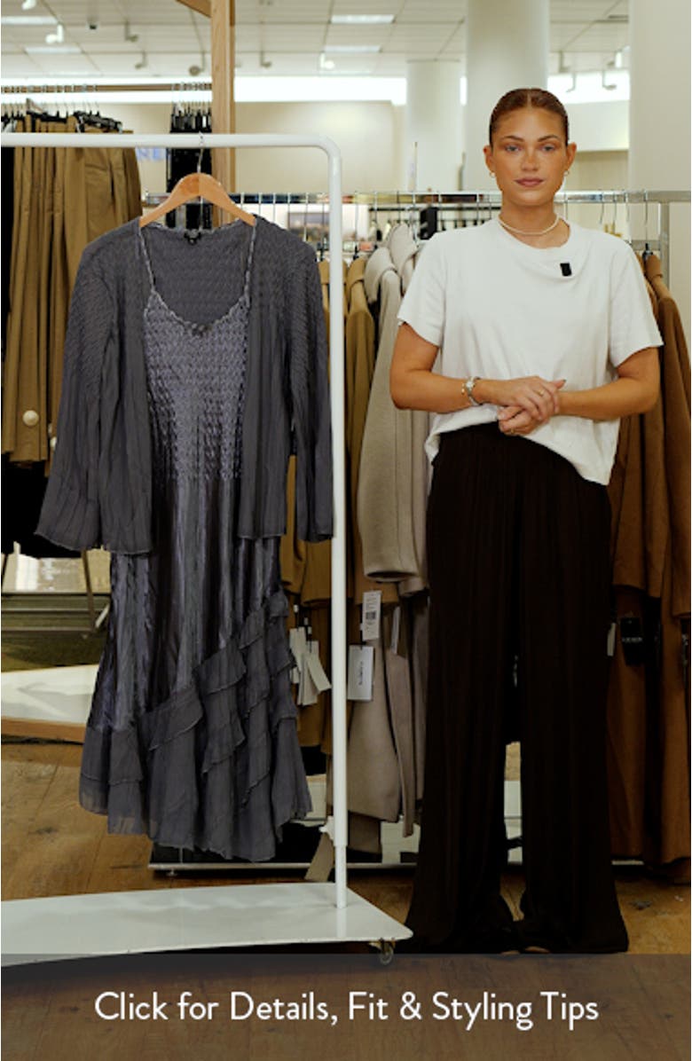 Tiered Charmeuse & Chiffon Cocktail Dress with Jacket, sales video thumbnail