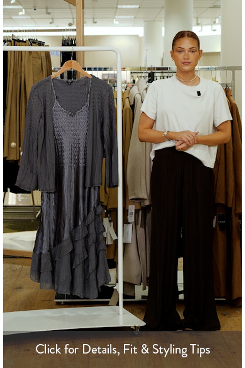 Tiered Charmeuse & Chiffon Cocktail Dress with Jacket video